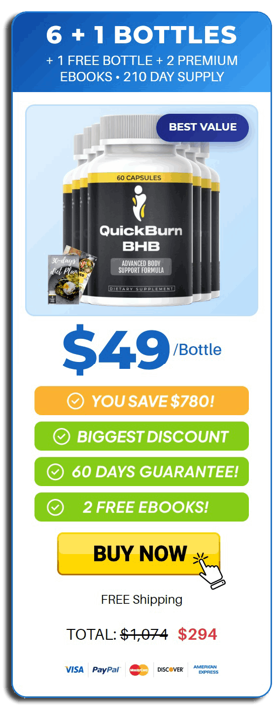 QuickBurn BHB 6 bottles price list